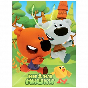 Пакет подарочный из серии Мимимишки, глянцевый, размер 33 х 46 х 20 см. (Веселый Праздник, CLRBG-MMM-03 (12)sim)